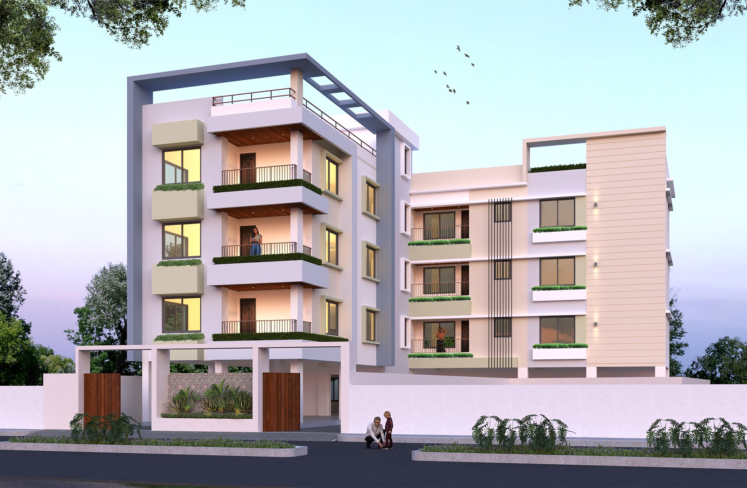 Paradise Residency side elevation